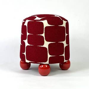 Modern Solid Wood Round Ottoman Stool with Self-adhesive Upholstery for Living Room Nordic Style Multifunctional <b>Footrest</b> Bench - Product Image 4
