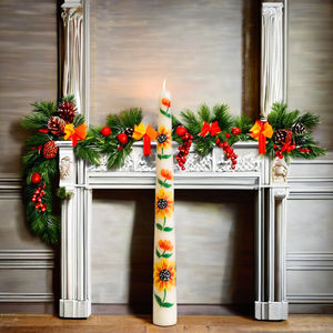 Velas cónicas pintadas a mano Flora Glow, perfectas para decoración de mesas, bodas, cumpleaños, celebraciones festivas y regalos. - Product Image 2