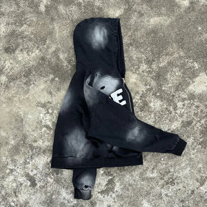 Custom Logo Zipper-Up Oversized Hip Hop DTG Print Patches <b>Hoodies</b> Polyester/Cotton/Fleece Heavyweight High <b>Men</b> <b>Hoodies</b> - Product Image 4