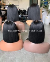 Cheveux bruts la perruque sans enchevêtrement cheveux humains bruts vietnamiens fabriqués à partir de 2 faisceaux de dentelle HD droite naturelle de couleur claire