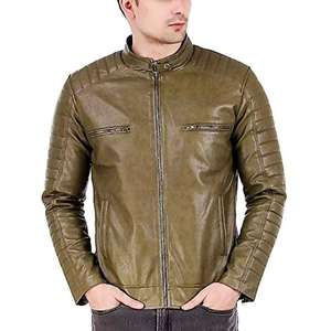 Chaqueta de cuero genuino de alta gama para motociclistas, con logotipo personalizado, abrigo de moda para hombre, de piel de oveja, para invierno y actividades al aire libre. - Product Image 1