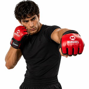 OEM Custom Logo MMA Half Finger Gloves Breathable PU Leather for Closure Adjustable Wrist Strap Gym Martial Arts Boxing - Product Image 3