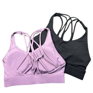Soutiens-gorge de sport personnalisés à dos croisé rembourrés, maintien élevé, sans coutures, pour femmes, fitness, entraînement, gym, yoga, doux, durables, vêtements de sport - Product Image 6