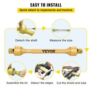 Eje de transmisión PTO para tractor Serie 4 de 1-3/8 con extremos de implemento de tractor de 6 estrías B-55 para piezas de maquinaria agrícola - Product Image 6