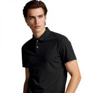 Polo de Algodón Verde para Hombre, Manga Corta, Corte Regular, Informal, Transpirable, Diseño de Color Sólido - Product Image 5