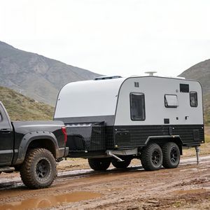 Caravane pliante ECOCAMPOR pour la vente en gros, tout-terrain, avec cuisine et coffre de rangement, certifiée CE - Product Image 1