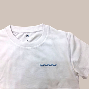 T-shirt à manches courtes pour homme, imprimé plage dessiné à la main, col rond, style décontracté en jersey de coton, logo au dos - Product Image 6