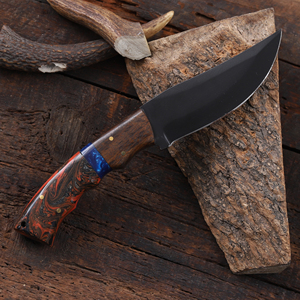 Cuchillo de caza y camping Nordic Forge con hoja fija recubierta en polvo, mango de resina y madera de grado industrial, personalizado OEM. - Product Image 4