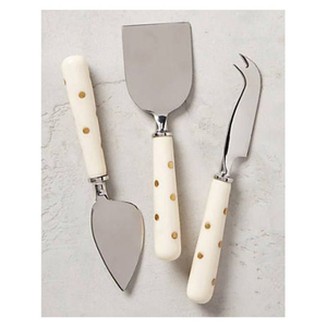 Juego de cuchillos para queso de acero inoxidable con mangos artesanales de cuerno natural, herramientas de lujo para tablas de charcutería gourmet para uso doméstico. - Product Image 3