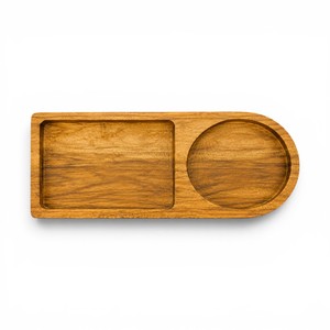 Handcrafted Wooden Serving Tray with Dual Compartments | Snack, Appetizer & Beverage Serving Platter - Product Image 4
