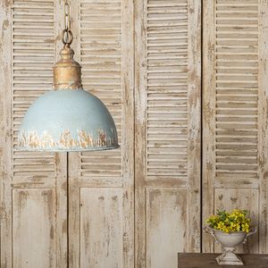 Luce a sospensione blu retrò elegante lampadario per interni di casa ambiente accogliente e sofisticato - Product Image 2