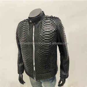 Veste en cuir pour hommes personnalisée de haute qualité pour l'hiver, tenue décontractée de couleur unie avec col montant, nouveau style et logo sur le devant - Product Image 2