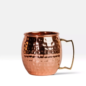 Mug Moscow Mule en cuivre pur, motif floral gaufré de qualité supérieure – Tasse à boisson métallique sculptée à la main, style baril - Product Image 3