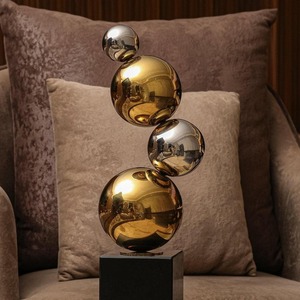 Decorative Metal Balls Table <b>Objects</b> Modern Home Decor Spheres Perfect For Coffee Table And Centerpiece Styling Accent - Product Image 3