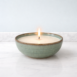 Sage Calm Ceramic Candle Vessel Wide Bowl Thick Durable Heat Resistant Smooth Matte Glaze Single Wick Elegant Home Decor - Product Image 1