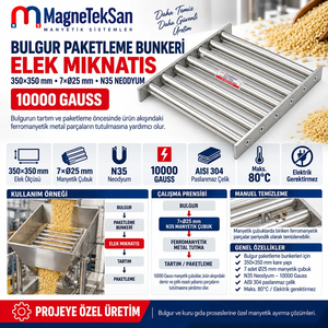 Tamis magnétique carré de qualité supérieure 10000 Gauss pour l'élimination des métaux ferreux dans le Bulgur - Product Image 6