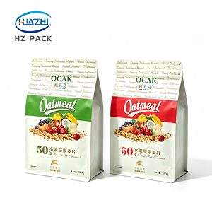 Sacs à fermeture éclair étanches pour lait, flocons <span class=keywords><strong>d</strong></span>'avoine, céréales, salades, gâteaux, aliments – Sachet stand-up en PE imprimé en héliogravure, résistant à l'humidité, à fond carré - Product Image 4