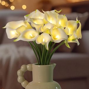 20 Pezzi di Calla Artificiali Real Touch con Lampade Finte per Bouquet Floreale, Lampada Notturna per Decorazioni Domestiche, Bellissima Luce Notturna - Product Image 1