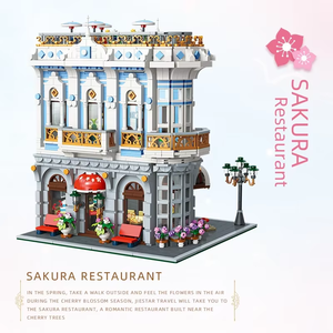 Set de Bloques de Construcción MOC, Restaurante Romántico Sakura, Arquitectura Europea, Tienda de Flores de Cerezo, Juguetes para Niños, Regalo de Cumpleaños y Festividades - Product Image 6