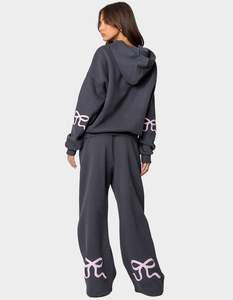 Custom DTF Cotton Polyester Casual Wide Leg <b>Pants</b> Personalized Graphic Logo <b>Lounge</b> Trousers OEM Streetwear Fashion for <b>Women</b> - Product Image 6