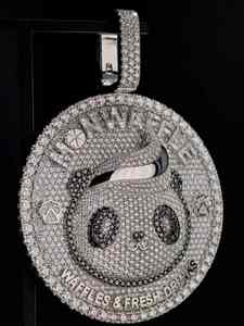 Collar con Colgante de Logo de Panda con Diamantes de Moissanita Personalizado, Estilo Hip Hop, Cadena Cubana Brillante para Hombres y Mujeres - Product Image 2