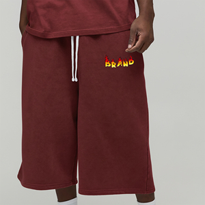 Shorts pour hommes 100% coton OEM/ODM, décontractés, écologiques, respirants, longs, grandes tailles. - Product Image 1