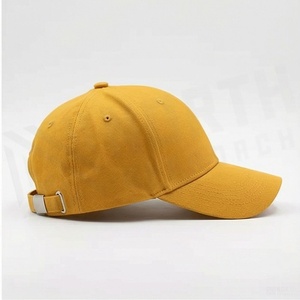 Yellow 6-Panel <b>Baseball</b> <b>Cap</b> Adjustable Snapback Hat Unisex Cotton Twill Solid Color Casual Style Adult Fit - Product Image 3