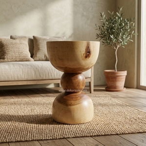 Tabouret en bois massif unique en bois de suar, meubles en bois pour salon, hôtel, appartement ou villa, patio - Product Image 5