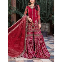 Robe de soirée prête à porter pour femme, en coton 100% naturel, respirante, lavable, avec dentelle douce et col en V, de créateur pakistanais, éco-responsable
