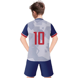 Maillots de football pour enfants en gros, personnalisables, maillots de foot légers à manches courtes pour hommes, respirants 100% coton pour l'été - Product Image 5