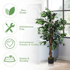 Artificial Ficus <b>Silk</b> Tree 4FT Indoor Outdoor Decorative Plant - Product Image 2