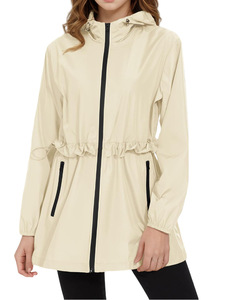 Chaqueta Impermeable Verde Casual con Capucha para Mujer, Abrigo con Cordón Ajustable en la Cintura, Ropa de Lluvia, Cortavientos de Moda para Exteriores, Nueva Prenda Superior Femenina - Product Image 3