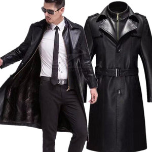 Modern Leather <b>Duster</b> Coat With Long Profile <b>Clean</b> Finish Adjustable Cuffs And Durable Construction Leather <b>Duster</b> Coat - Product Image 5
