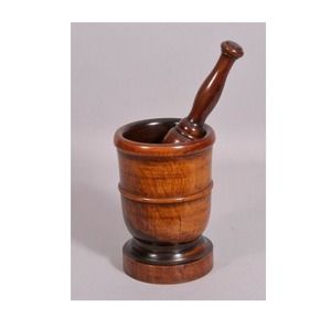Mortero y pilón de madera, tazón de madera premium para moler especias, hierbas, semillas y preparaciones medicinales - Product Image 2