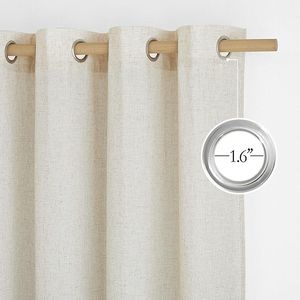 NICETOWN Tende Semitrasparenti in Lino con Occhielli, Lunghezza 72 Pollici, per Decorazione Casa e Privacy - Product Image 3