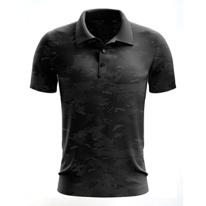 Polo à manches courtes pour homme, camouflage, séchage rapide, polyester, coupe classique, avec imprimé - Product Image 1