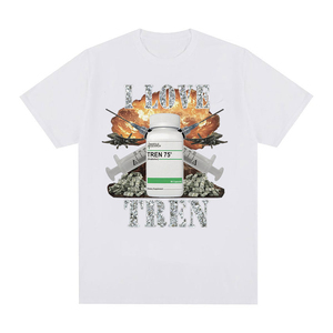 T-shirt graphique personnalisé tendance pour homme, col rond rétro, manches courtes décontractées, coupe oversize unisexe, 100 % coton écologique, épaules tombantes - Product Image 3
