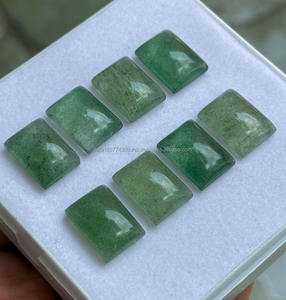 Venta al por mayor de cabujones rectangulares de 8x10mm, fresa natural, cuarzo, moteado verde, proveedor de piedras preciosas a granel, proveedor de piedras preciosas - Product Image 2