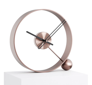 Traditional Aluminum <b>Desk</b> <b>Clock</b> with Needle Display Open Frame Design Elegant Ball Accent for Home Office Living Room Decor - Product Image 4