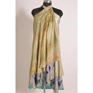 Women's Handmade Vintage <b>Silk</b> Floral Maxi Wrap <b>Skirt</b> Custom Design - Product Image 3
