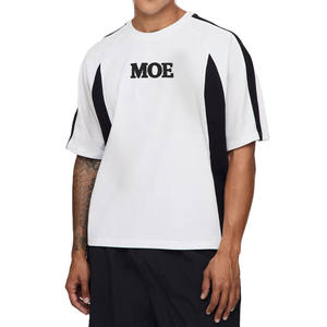 T-shirt streetwear oversize à panneaux raglan pour homme, 100 % coton, avec empiècements latéraux contrastants, coupe décontractée, OEM - Product Image 1