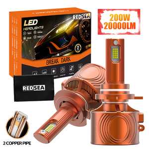Redsea R35 200W 20000lm Luces LED para Auto CSP <span class=keywords><strong>4070</strong></span> H3 H7 Faro LED 9005 H4 H11 9006 9012 Bombilla de Faro para Auto 12V Universal - Product Image 1