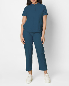 Custom Logo Breathable Spandex Straight Pants Hospital Uniforms High Quality Jogger Top Unisex Short Sleeve <b>Nursing</b> Scrubs Sets - Product Image 1