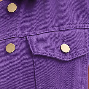 <b>Women</b> <b>Denim</b> Vest Purple Casual Sleeveless Turn Down Collar Button Down Jean <b>Waistcoat</b> Top Selling Fashion Lady Outerwear Coat - Product Image 6