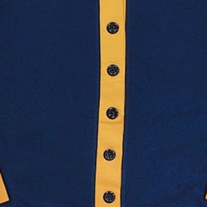 Vêtements personnalisés pour hommes, pull en coton tricoté uni bleu marine et or, OEM ODM, hiver, décontracté, logo sur le devant - Product Image 2