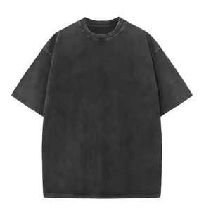 เสื้อยืดคอกลมแขนสั้นผู้ชาย สีดำล้วน ผ้าฝ้าย ทรงปกติ สไตล์ลำลอง ผ้าเจอร์ซีย์ถัก สีพื้น - Product Image 1
