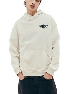 Sweat-shirts pour hommes les plus vendus coupe ample et décontractée en jersey doublé de coton à manches longues poches kangourou hiver sweat à capuche blanc - Product Image 1