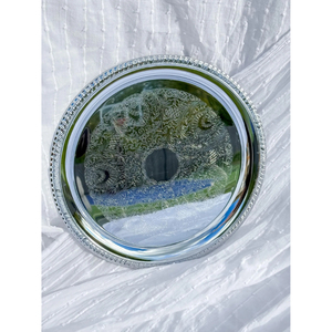 Silver Theme Serving Platters Dessert Dishes <b>Dinner</b> <b>Tray</b> Round Shape Plate Fresh Metal for Restaurant Serving <b>Trays</b> In Low Pice - Product Image 3