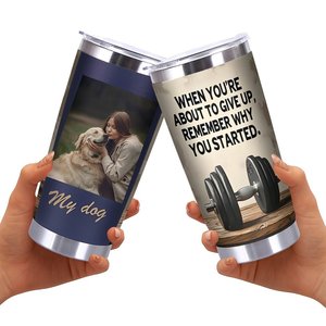 20oz Stainless Steel Tumbler Vacuum <b>Insulated</b> Double Wall Travel <b>Mug</b> For Gym Fitness Motivational Design - Product Image 1
