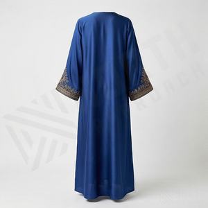 Nuevo Vestido Abaya Elegante Bordado para Mujer, Musulmán, Antiestático, de Poliéster, para Primavera, Verano, Otoño, Eid, Largo hasta el Tobillo - Product Image 2